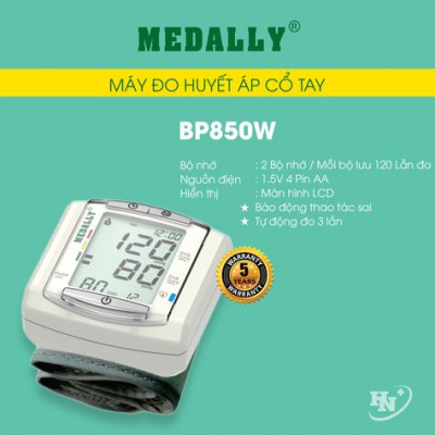 Máy đo Huyết áp cổ tay Medally BP850W